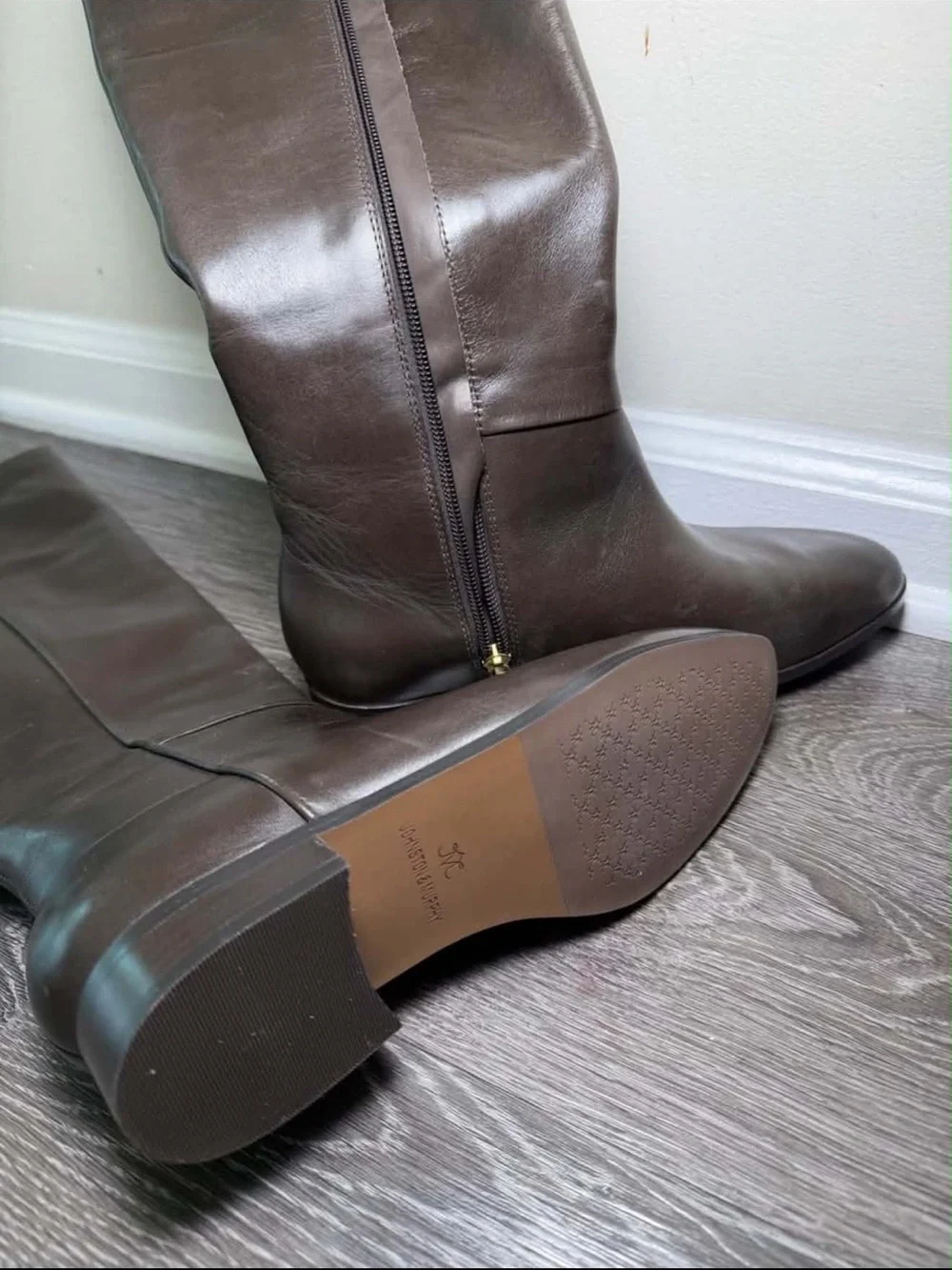 Johnston & Murphy Tinsley Riding Boots Brown Leather Tall Equestrian 38